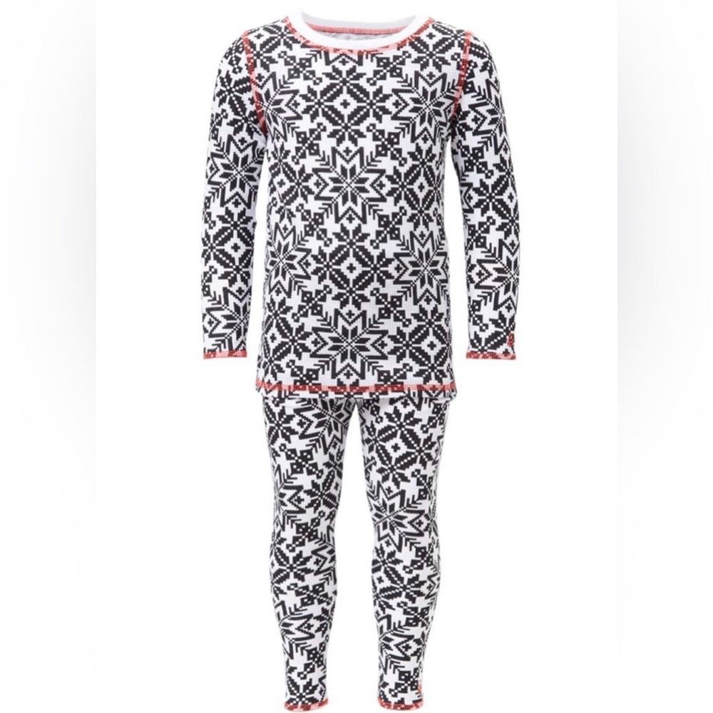 CUDDL DUDS TWO PIECE THERMAL SET: BLACK/WHITE: NEW IN PACKAGE: SIZE 2T/3T